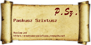 Paskusz Szixtusz névjegykártya